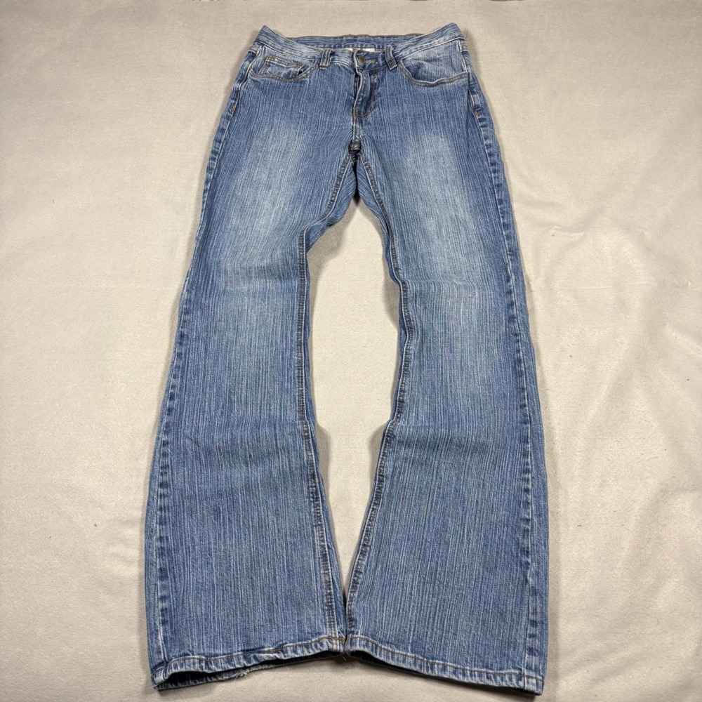 J. Galt Women Blue Low Rise Bootcut Flare Jeans Light Wash Size S Boho Indie